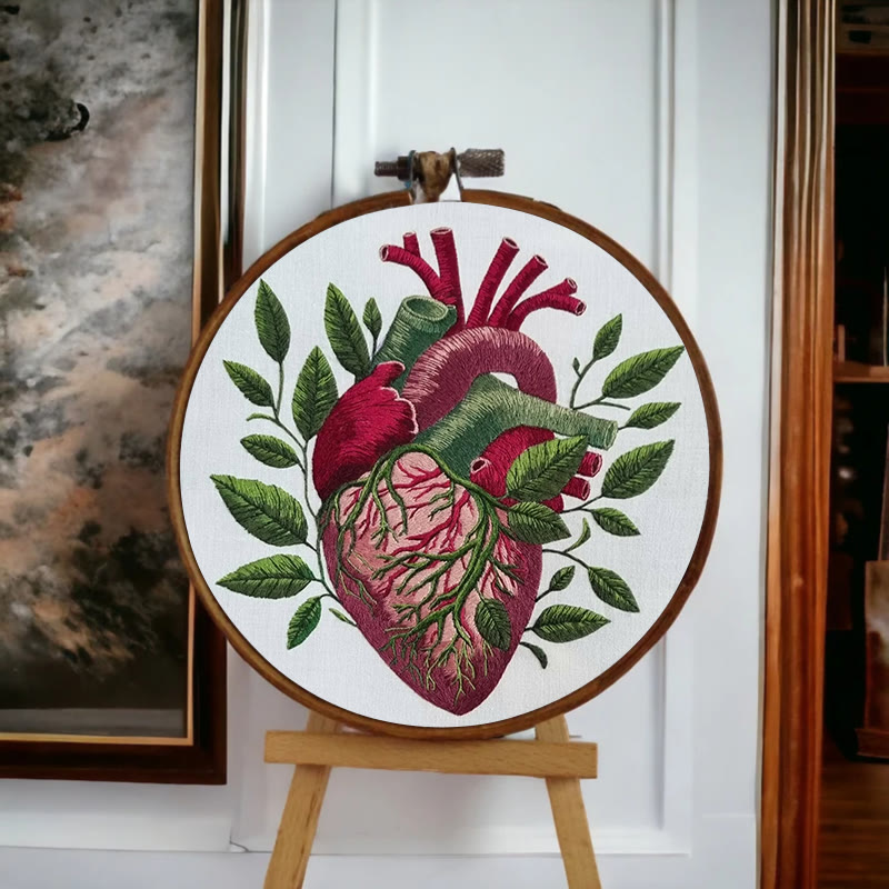 Rubbyoo Embroidery Kit - Botanical Heart | Fantastic Handmade Artwork | Diy Decorative Craft - image 6