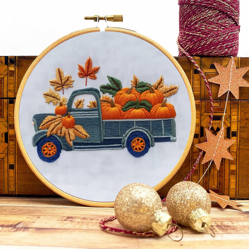 Rubbyoo Embroidery Kit - Vintage Truck Farmstand - image 9
