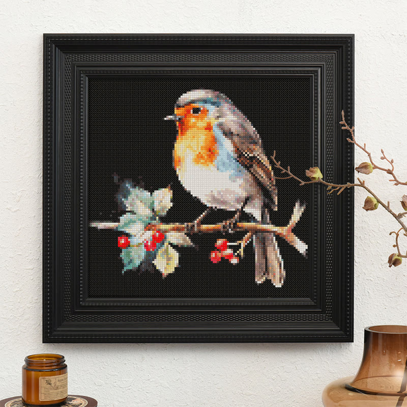  Cross Stitch Kit - Winter Robin Bird | Christmas Handmade Artwork | Christmas Needle Gifts - image 10