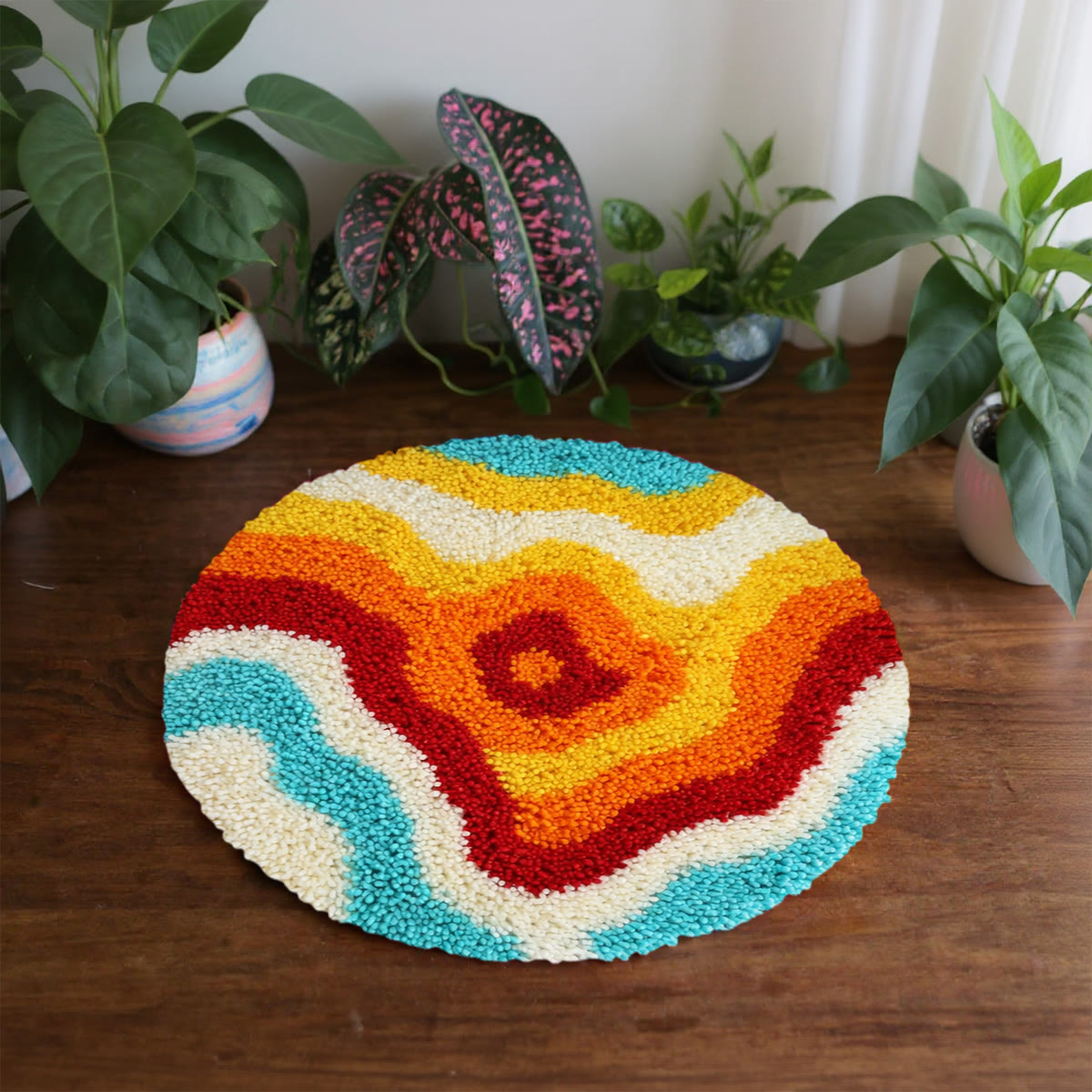 Rubbyoo Latch Hook Rug Kit - Bright Design | Entryway Floor Mat | Unique Room Ornament - image 7