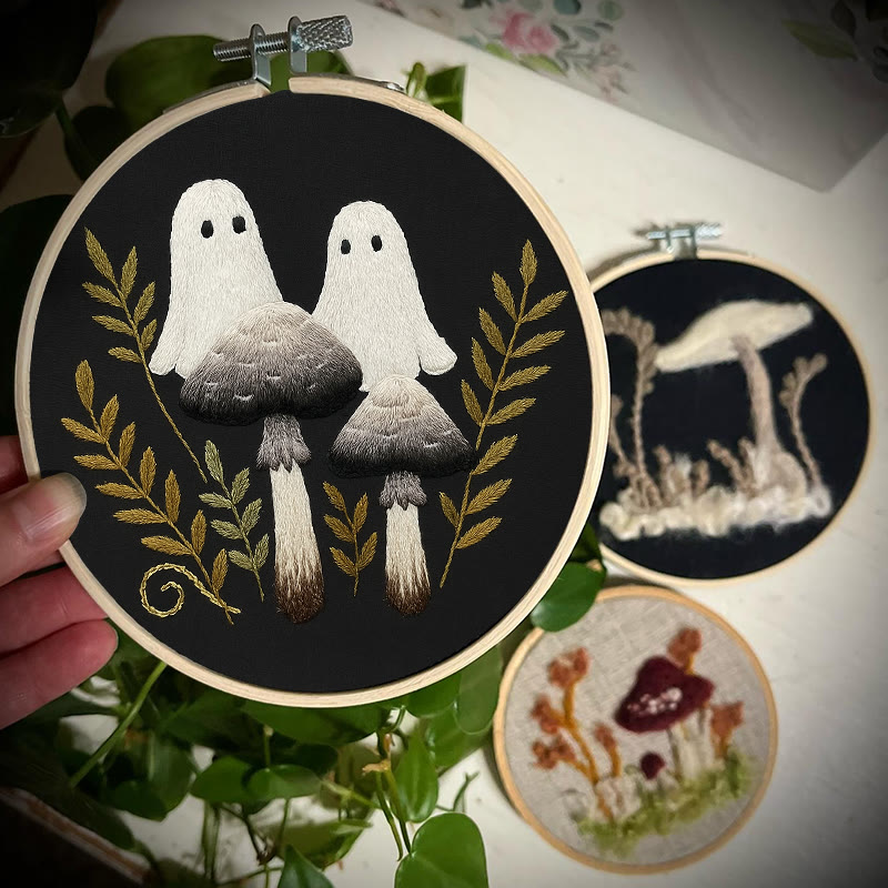 Rubbyoo Embroidery Kit - Helloween Spooky Mushroom | Diy Housewarming Present | Needlework For Beginner - image 3