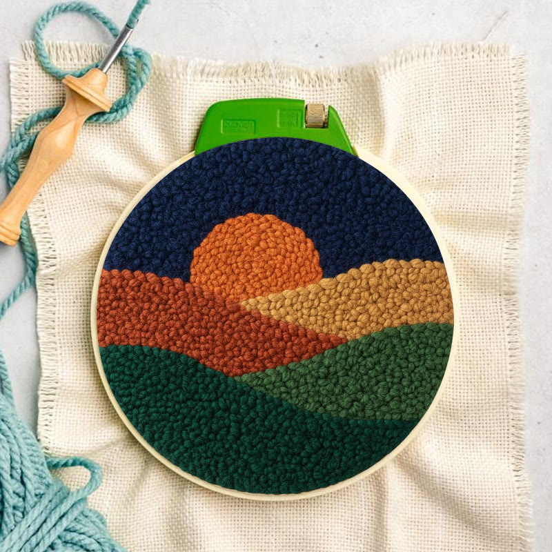 Twilight Mountain Sunset Punch Needle Kit – Elegant Handmade Decor Pendant | Newbie-easy Diy Creation - image 6