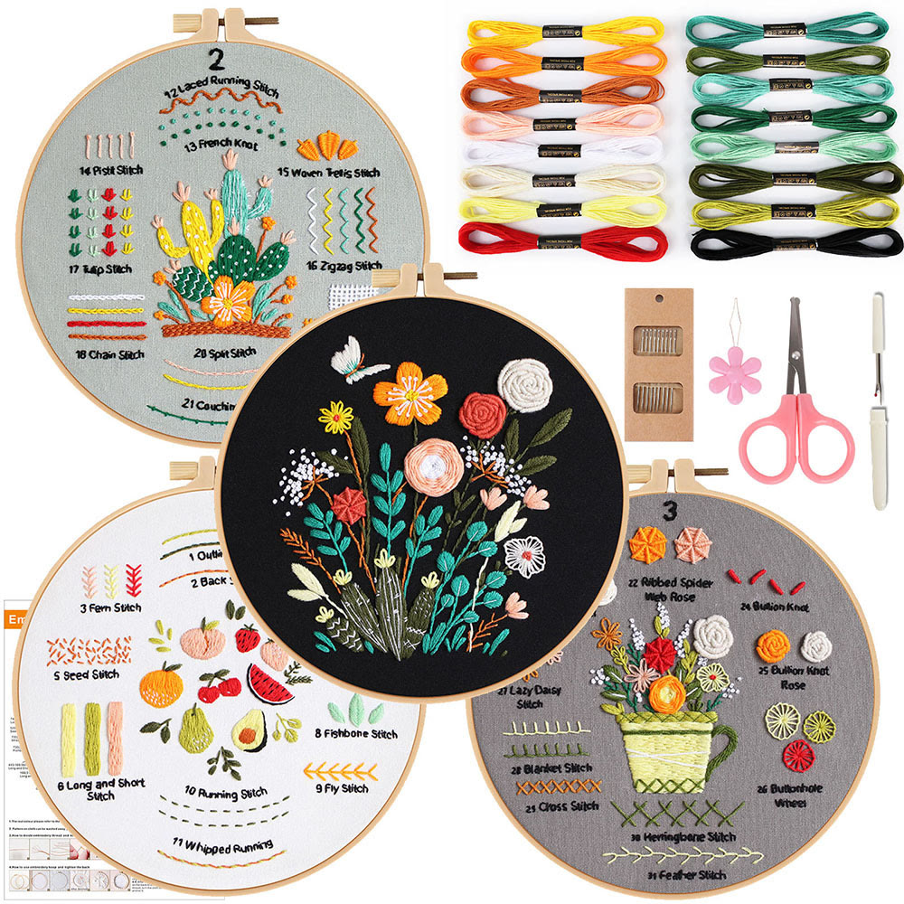 Rubbyoo 4-piece Embroidery Starter Kit - Various Stitch Pattern | Beginner Handmade Craft | Nice For Handmade Enthusiasts - image 5