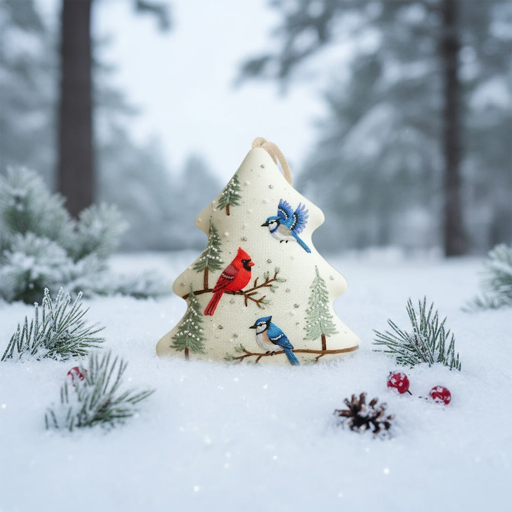 Rubbyoo Tree-shaped Embroidery Kit - Christmas Bird | Unique Animal Craft | Nice Gift For Bird Lovers - image 4