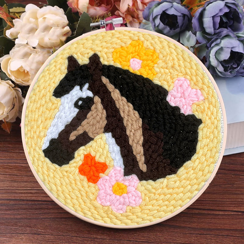  Horse Punch Needle Kit - Easy Diy Craft | Wall Hanging Decor - image 8