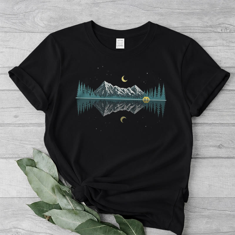 Rubbyoo Mountain & Moon Graphic Tee  - Unique Nature-inspired Gift For Friend | Soft Oversize Shirt For Hiking - image 14