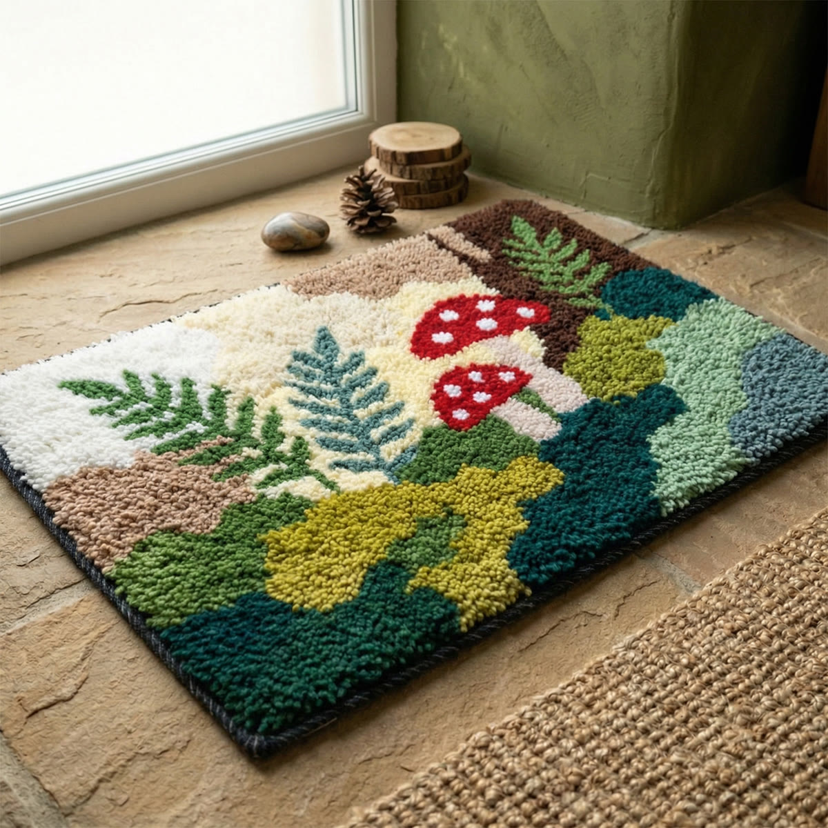 Rubbyoo Latch Hook Rug Kit - Moss Plant | Aesthetic Floor Mat | Vintage Handmade Art  - image 6