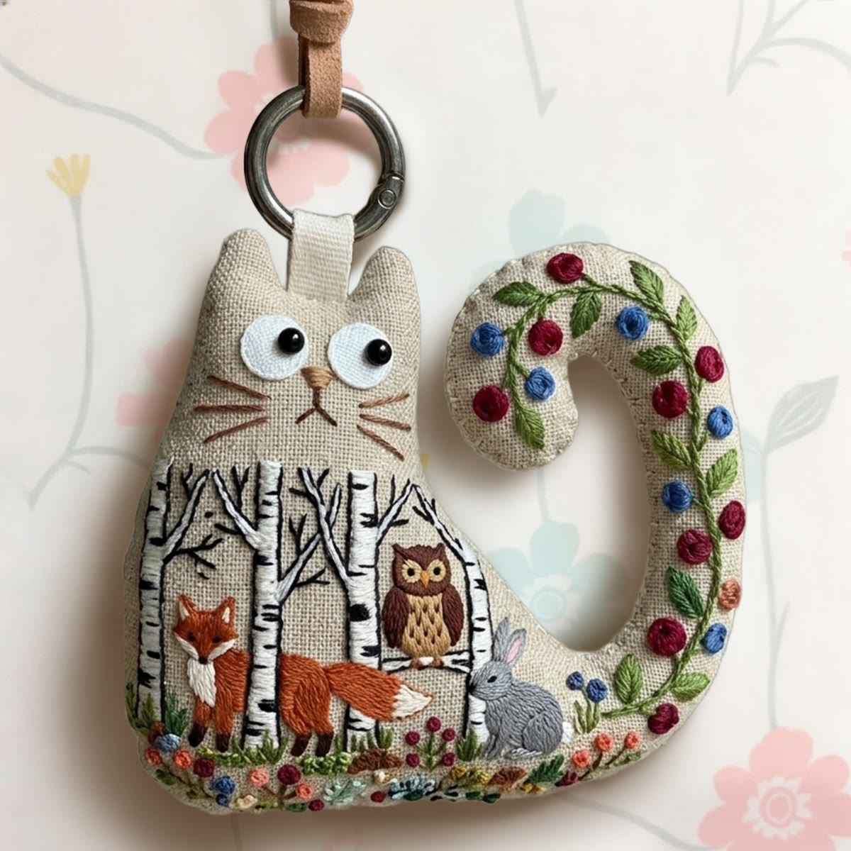 Rubbyoo Cat Embroidery Kit - Fox Owl Rabbit Design | Handmade Gift For Her | Whimsical Animal Bag Accessory - image 5