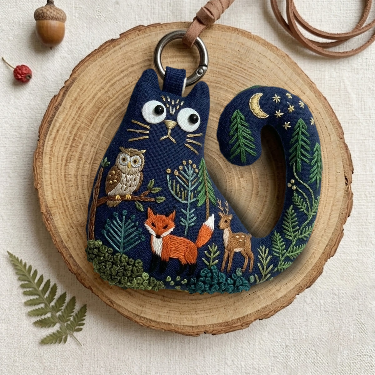 Rubbyoo Cat Embroidery Kit - Starry Night Forest Theme | Diy Handmade Mother's Day Gift  | Woodland Nursery Decor - image 6