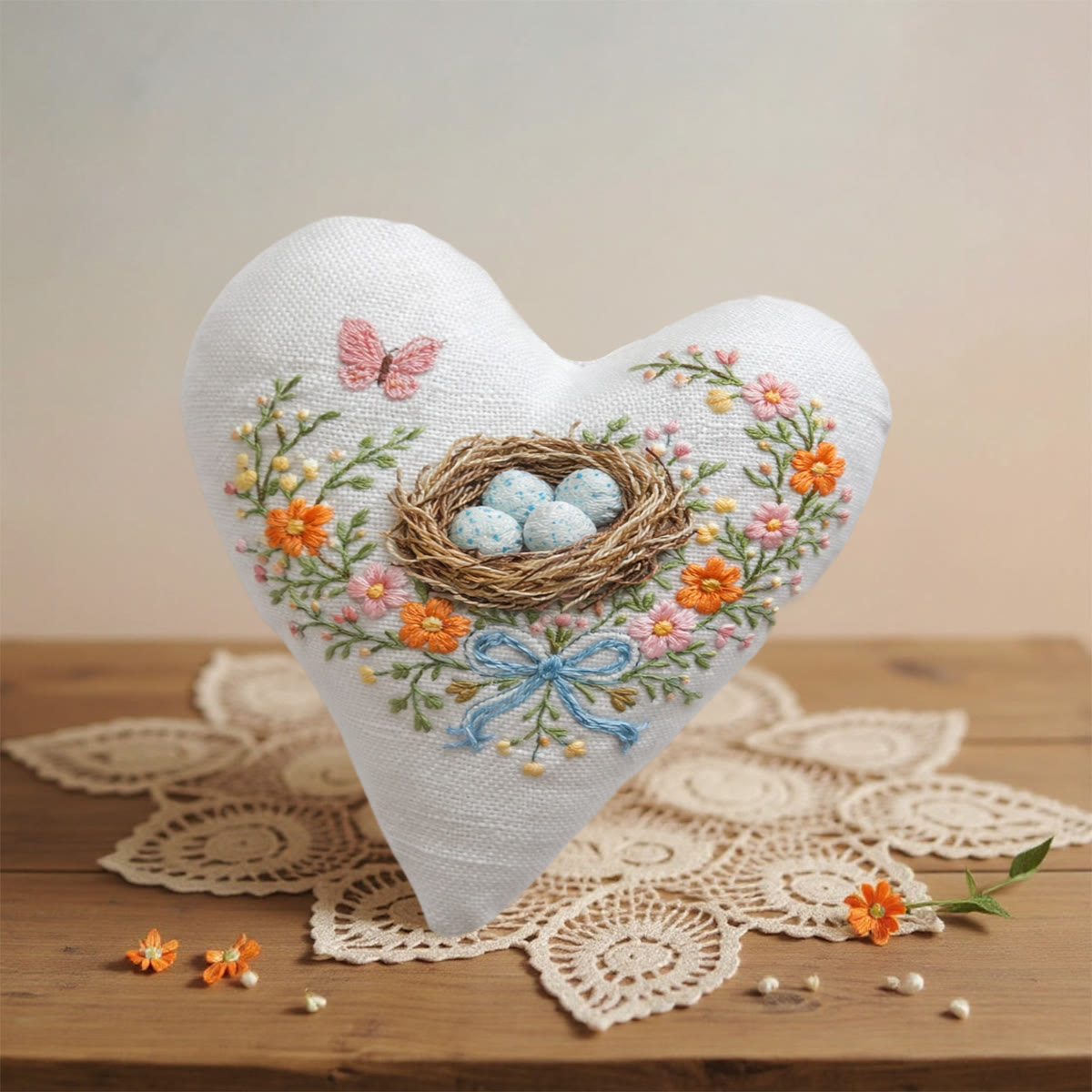 Rubbyoo Heart Embroidery Kit - Nest Blue-Speckled Eggs Butterfly | Delicate Embroidered Artistry | Go-To Gifting Option - image 3
