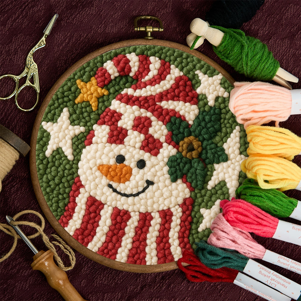 Merry Hat Punch Needle Kit – Beginner DIY Craft | Charming Holiday Wall Display - image 11