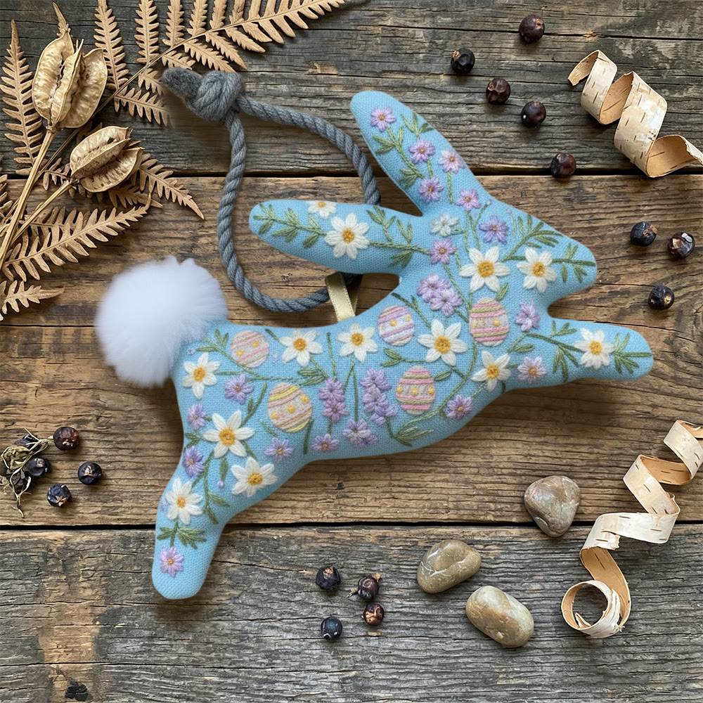 Rubbyoo Rabbit Embroidery Kit - Floral Eggs | Ester Handmade Craft | Nice Hanging Ornament - image 3