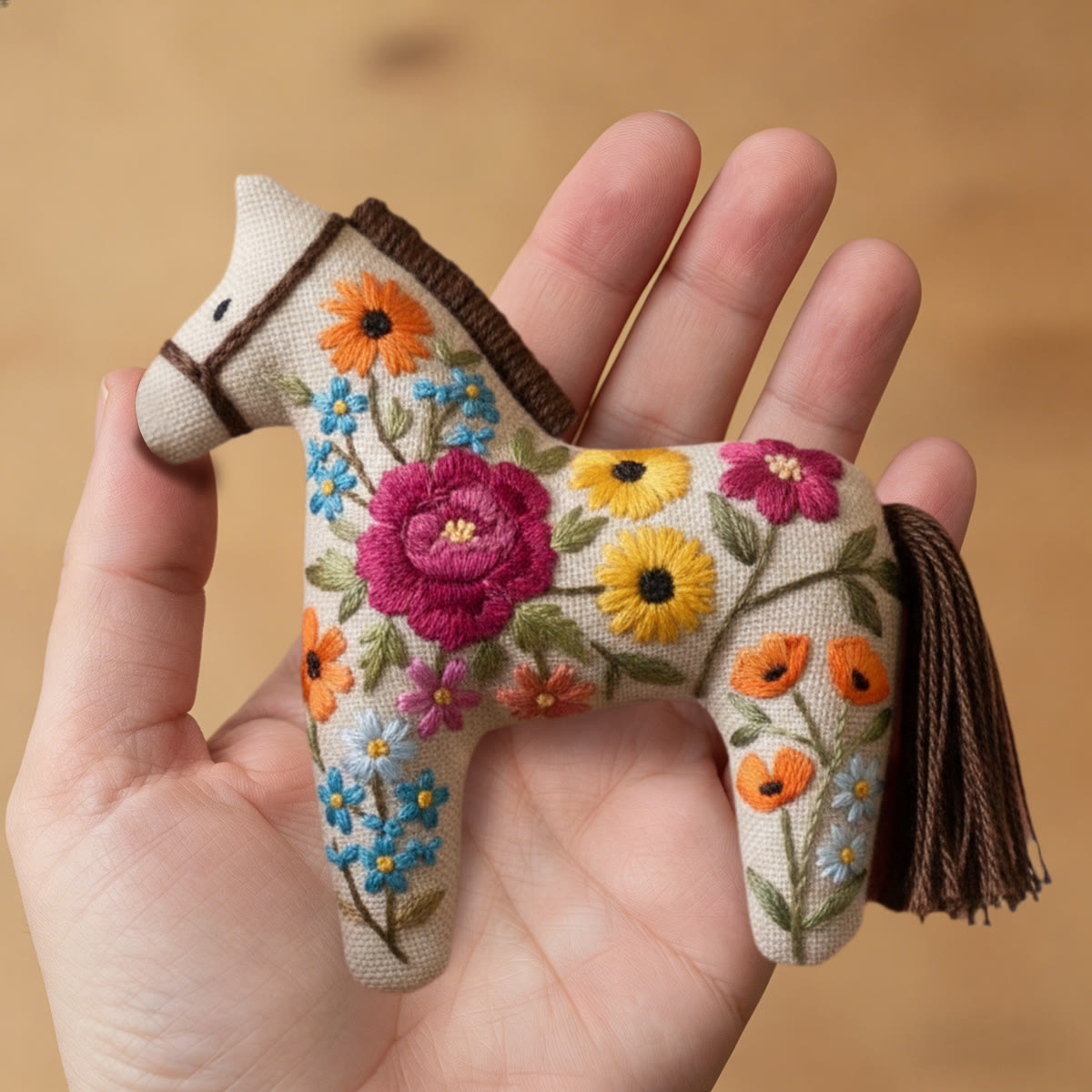 Rubbyoo Dala Horse Embroidery Kit - Garden | Sewing Handmade Gift | Bright Colours Pendant - image 9