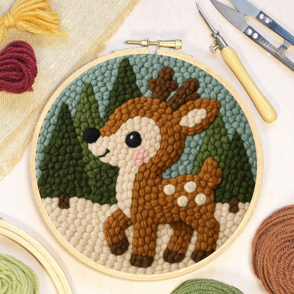 Woodland Fawn Punch Needle Kit – Novice-friendly Handcraft | Cute Hanging Ornament - image 8