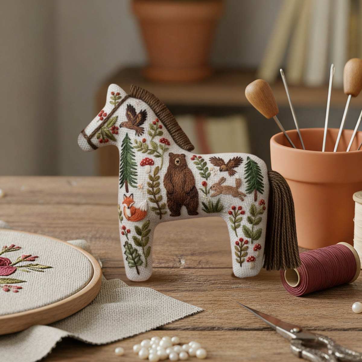 Rubbyoo Dala Horse Embroidery Kit - Animal World | Sewing Handmade Gift | Cute Animal Pendant - image 8