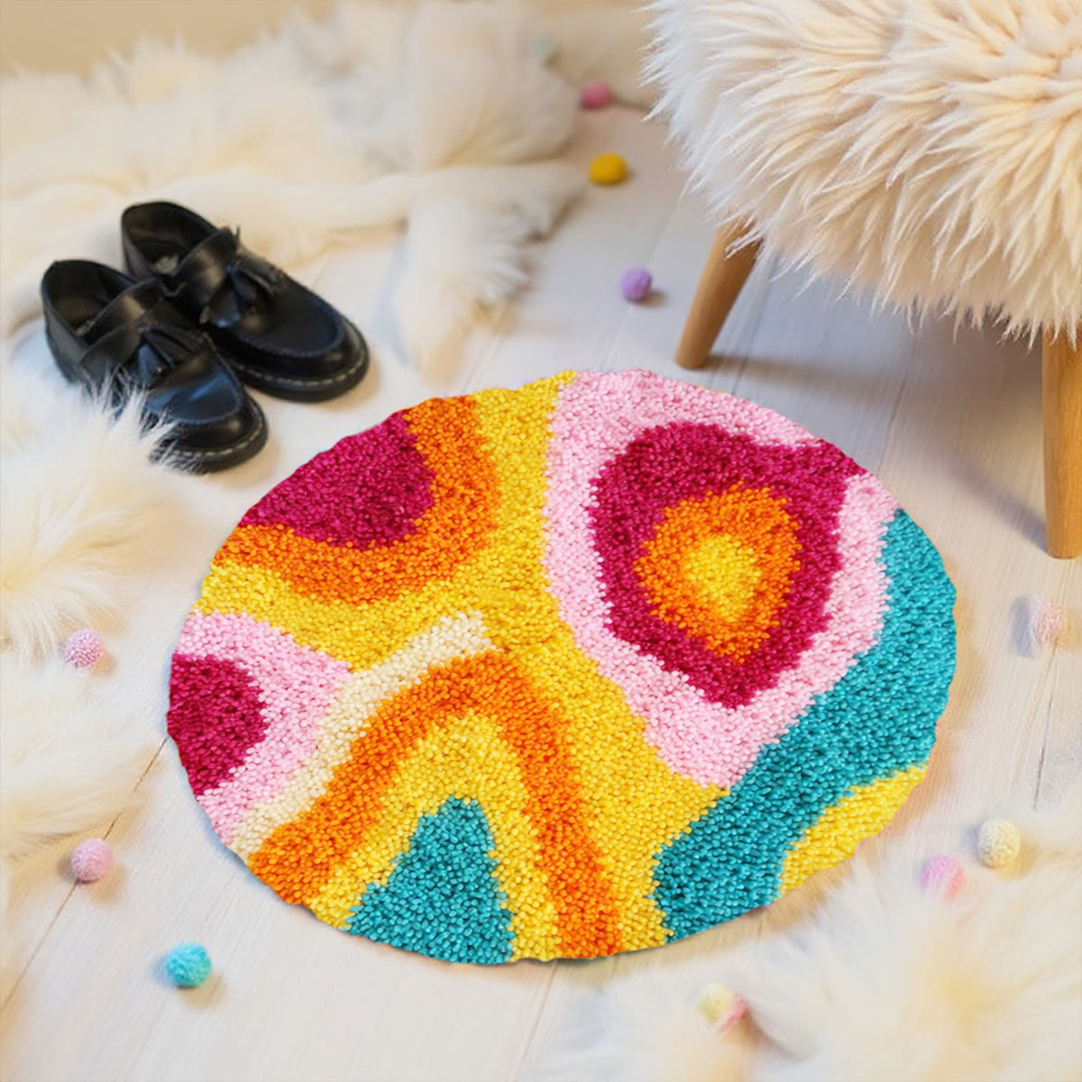 Rubbyoo Latch Hook Rug Kit - Colorful Wave | Handmade Rug Art | Unique Craft Kit For Beginner - image 5