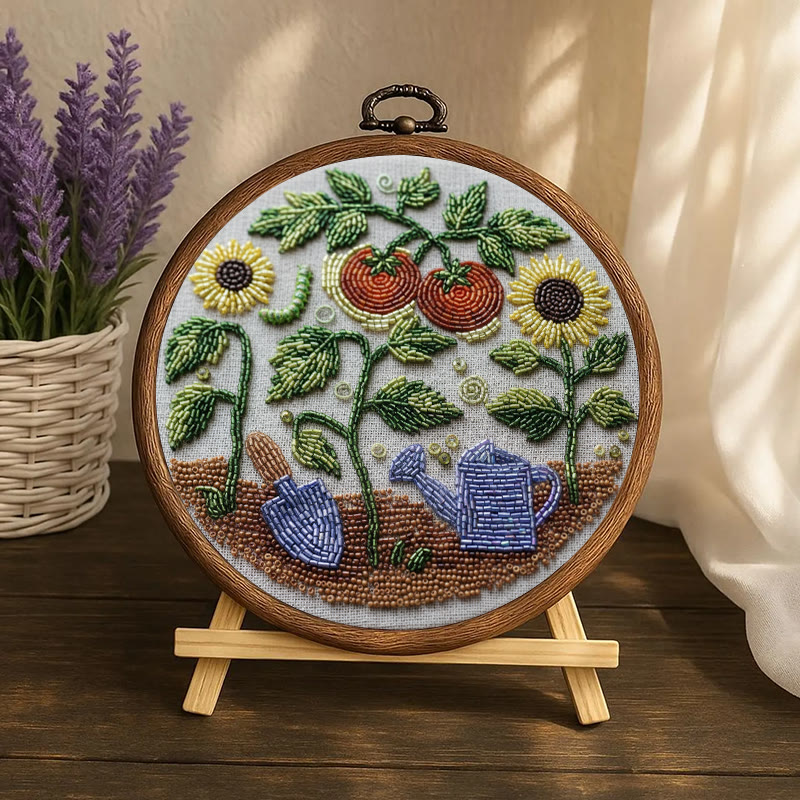 Rubbyoo Bead Embroidery Kit - Vibrant Garden | Diy Botanical Craft | Perfect For Room Ornament - image 10