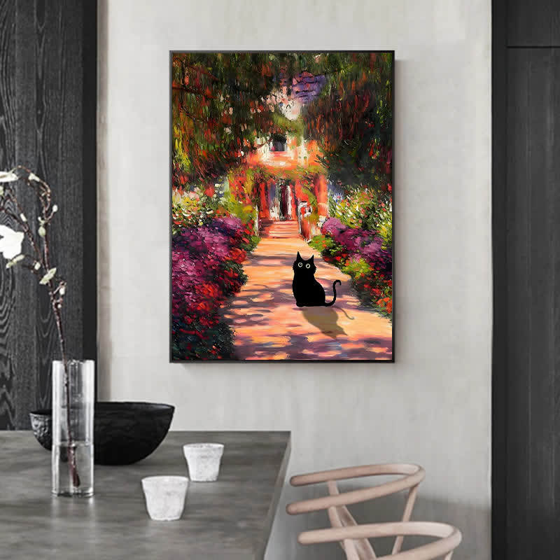 Rubbyoo Monet Garden Cat - Wooden Jigsaw Puzzle