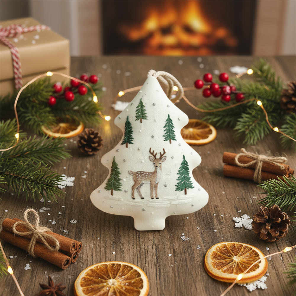 Rubbyoo Tree-shaped Embroidery Kit - Sika Deer | Diy Animal Stitch | Nice Gift For Handmade Lovers - image 8