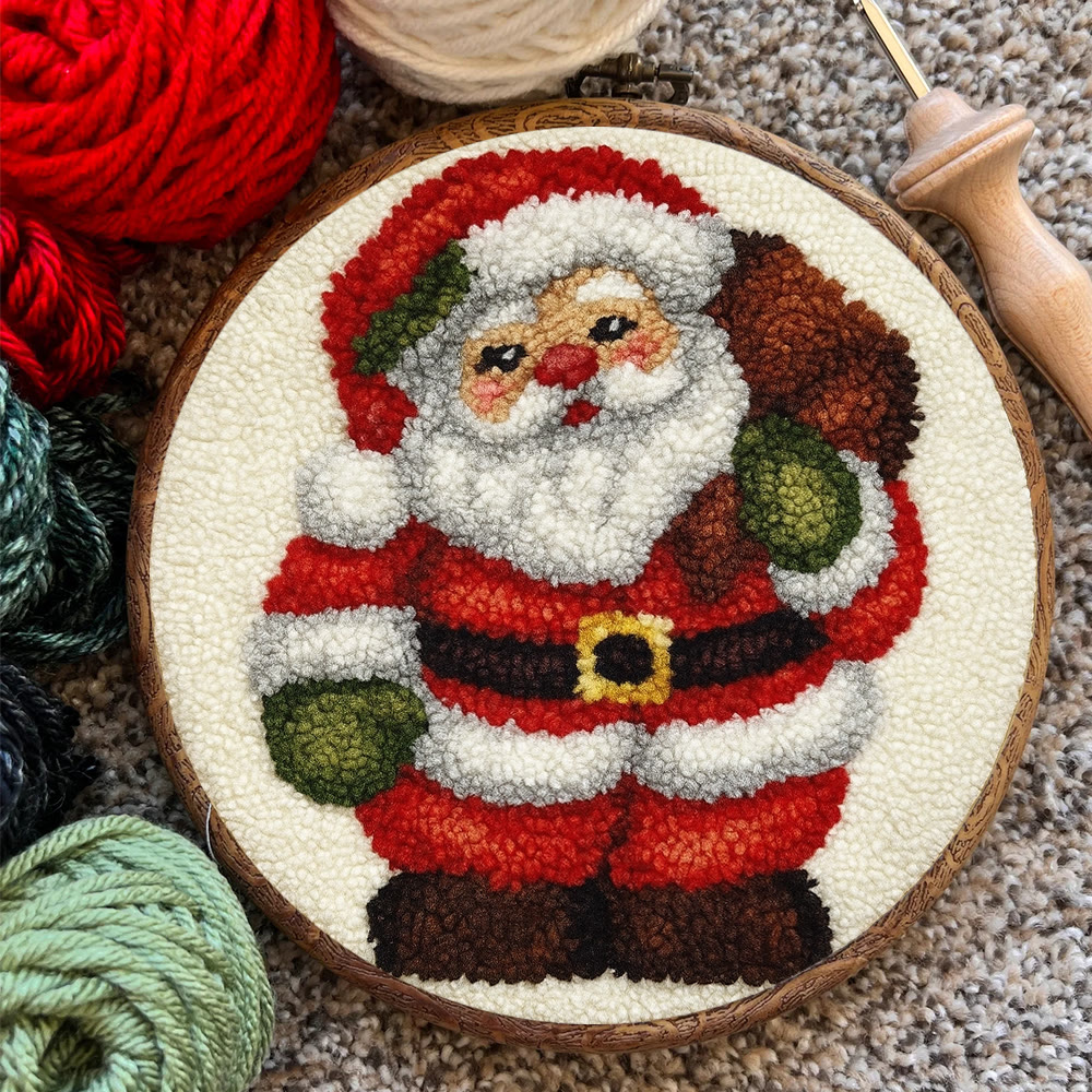 Santa Claus Punch Needle Kit - DIY Christmas Craft | Versatile Handmade Cup Mat - image 6