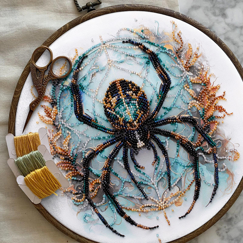 Rubbyoo Bead Embroidery Kit - Spooky Spider | Unique Halloween Handicraft | Diy Holiday Decor - image 3