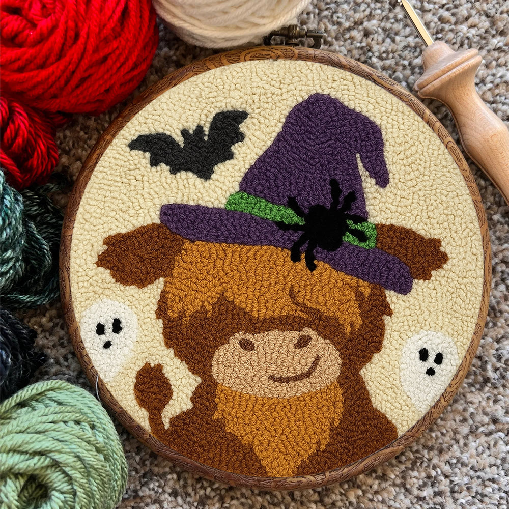 Wizard Cow Punch Needle Kit - Spooky Handmade Decoration | Personalized Animal Craft - image 10