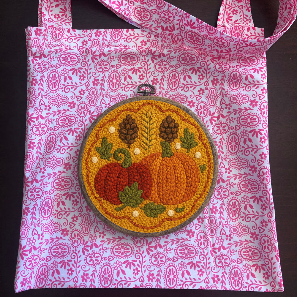  Autumn Pumpkin Punch Needle Kit - Halloween Vibes Handicraft | Unique Thanksgiving Gifts | Diy Home Decor   - image 11