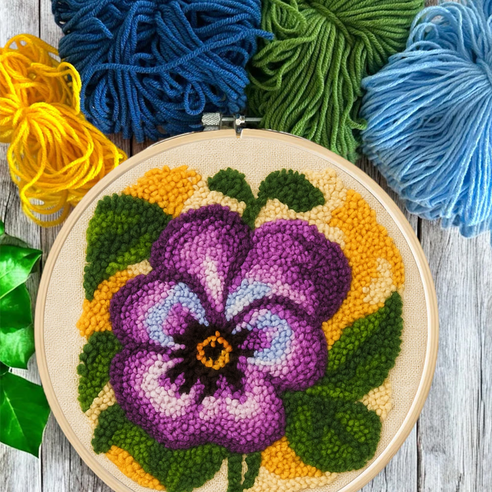 Purple Flower Punch Needle Kit - Stunning Flower Craft | Diy Handmade Craft For Mom - image 7