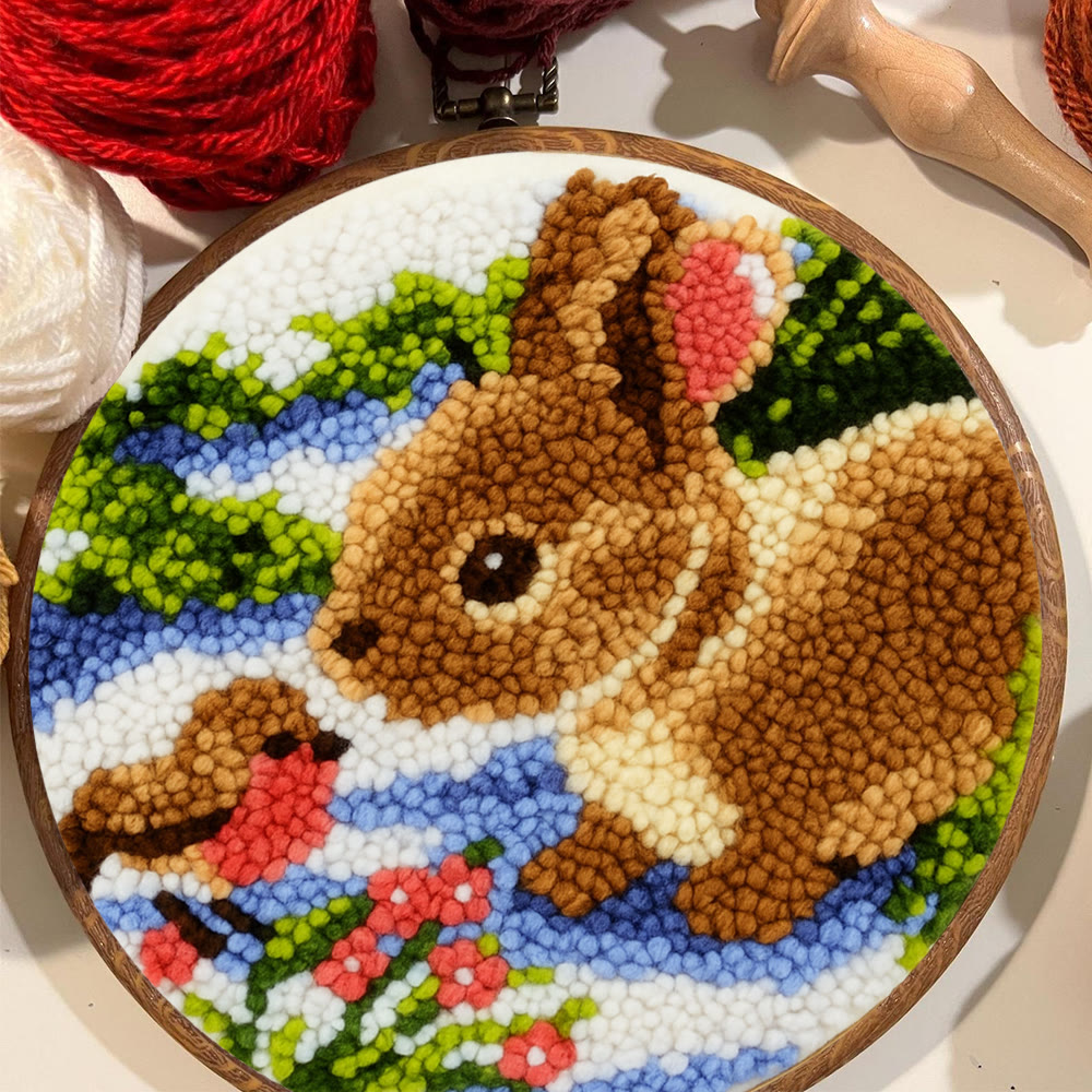 Realistic Bunny Punch Needle Kit – Beginner-friendly Project | Vibrant Handmade Nature Art - image 6