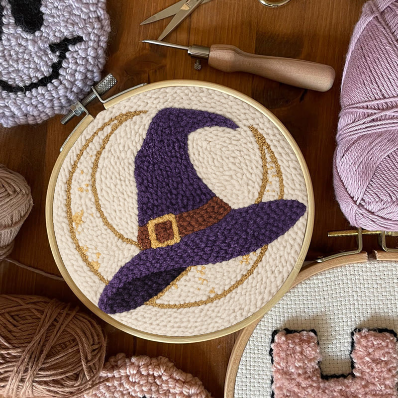 Witch Hat Punch Needle Kit - Halloween Handmade Craft | Unique Decorative Art  - image 6