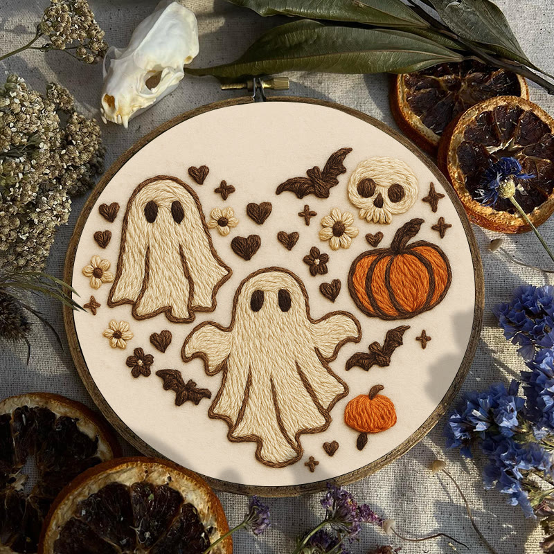 Rubbyoo Embroidery Kit - Halloween Bats And Ghosts | Spooky Halloween Decor | Diy Holiday Handicraft - image 5