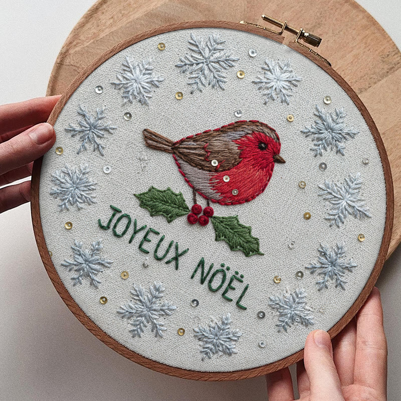 Rubbyoo Embroidery Kit - Christmas Robin Snowflake | Festive Diy Craft | Perfect Holiday Kit - image 8