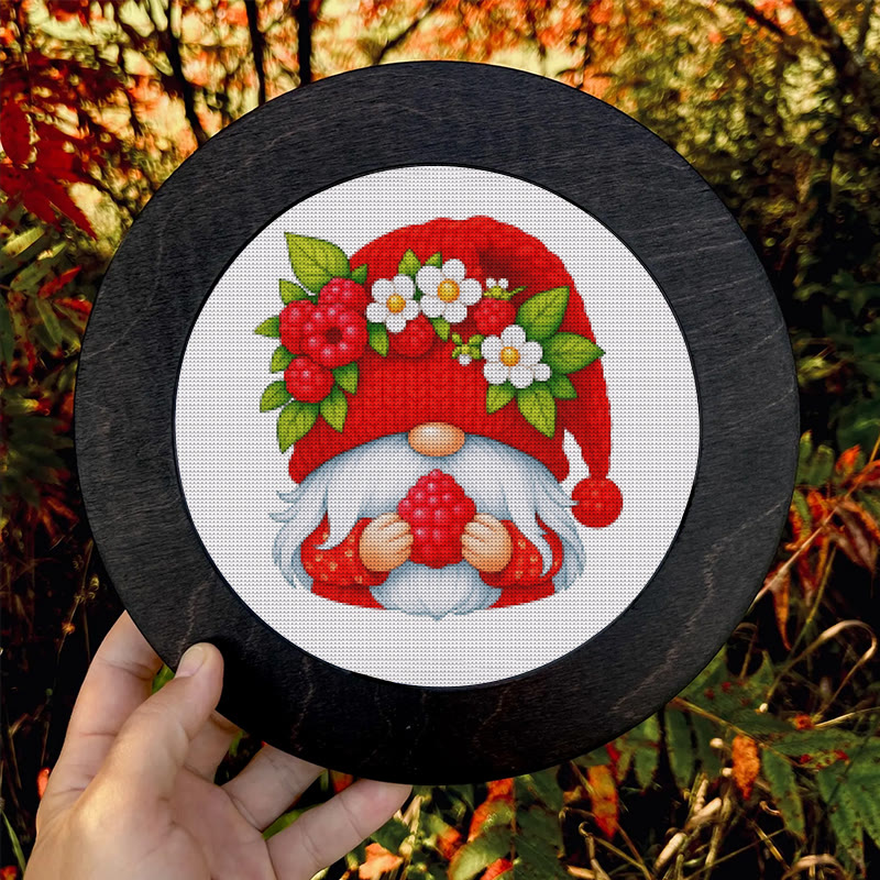  Cross Stitch Kit - Cherry Gnome | Christmas Wall Decor | Diy Floral Needle Art - image 9