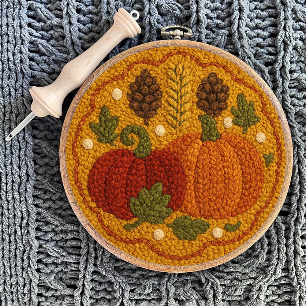  Autumn Pumpkin Punch Needle Kit - Halloween Vibes Handicraft | Unique Thanksgiving Gifts | Diy Home Decor   - image 7