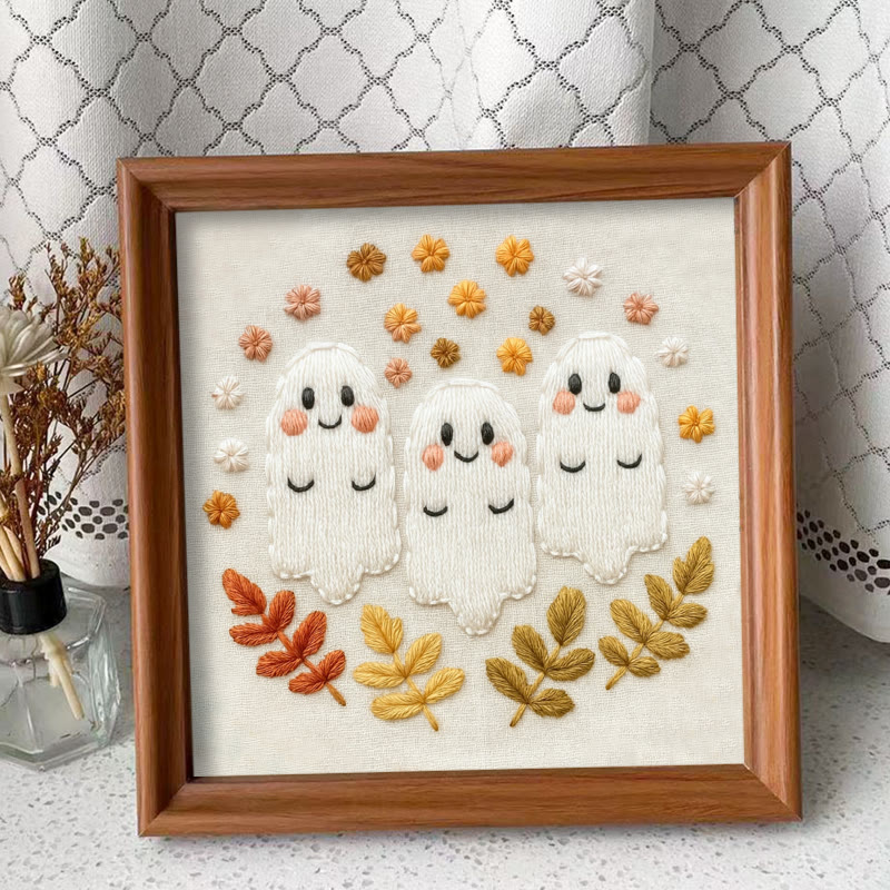Rubbyoo Embroidery Kit - Aadorable Ghost | Diy Halloween Craft | Perfect Artwork For Decoration - Embroidery Kit Plus An Extra Frame - image 10