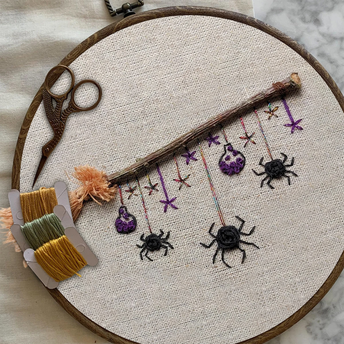 Rubbyoo Embroidery Kit - Halloween Spider | Creative Spooky Craft | Halloween Desk Decor - image 9