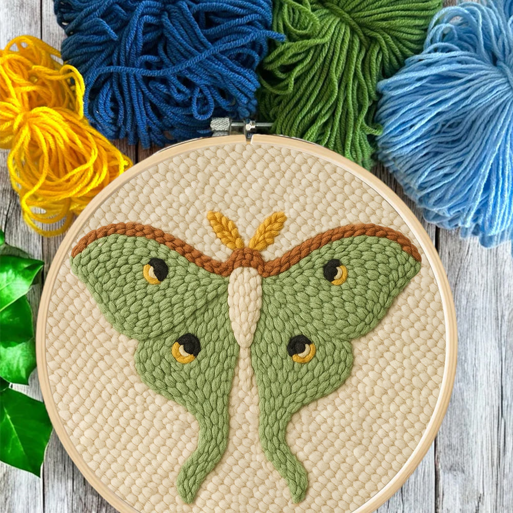 Lush Green Luna Moth Punch Needle Kit – Beginner-Ready DIY | Premier Gifting Pick - image 7