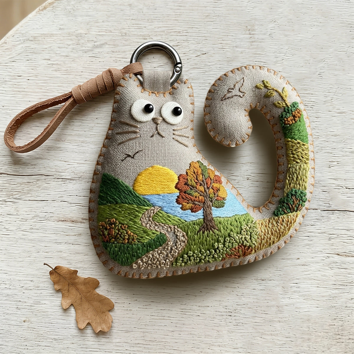 Rubbyoo Cat Embroidery Kit - Rolling Hills And Fields | Gift For Nature Lovers | Wall Gallery Accent - image 8