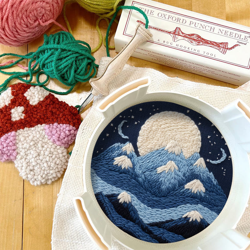 Moonlit Mountain Range Punch Needle Kit – Novice-friendly Diy | Elegant Wall Decor - image 12