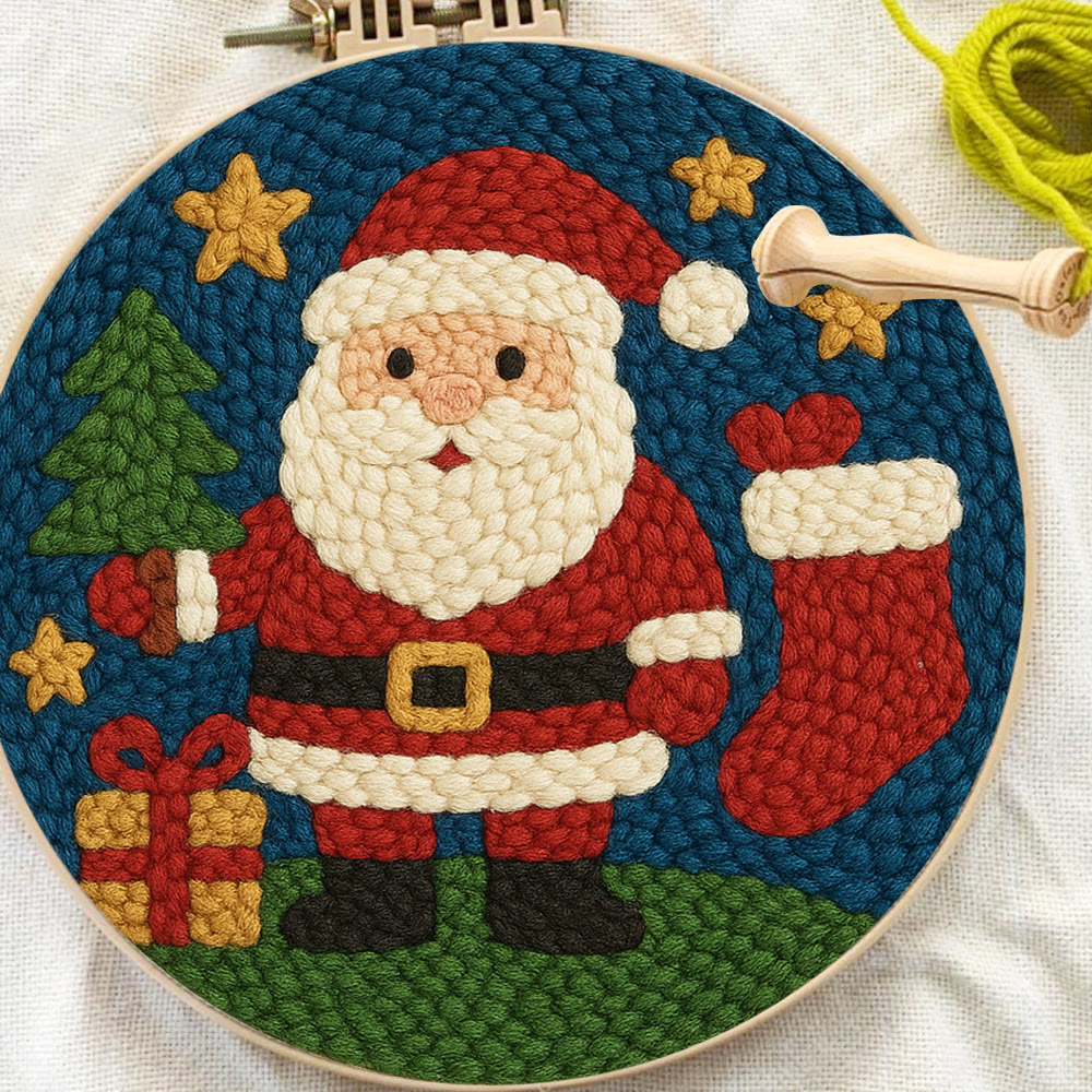 Santa Claus Festive Punch Needle Kit – Novice-friendly Craft Project | Cheerful Holiday Home Focal - image 11