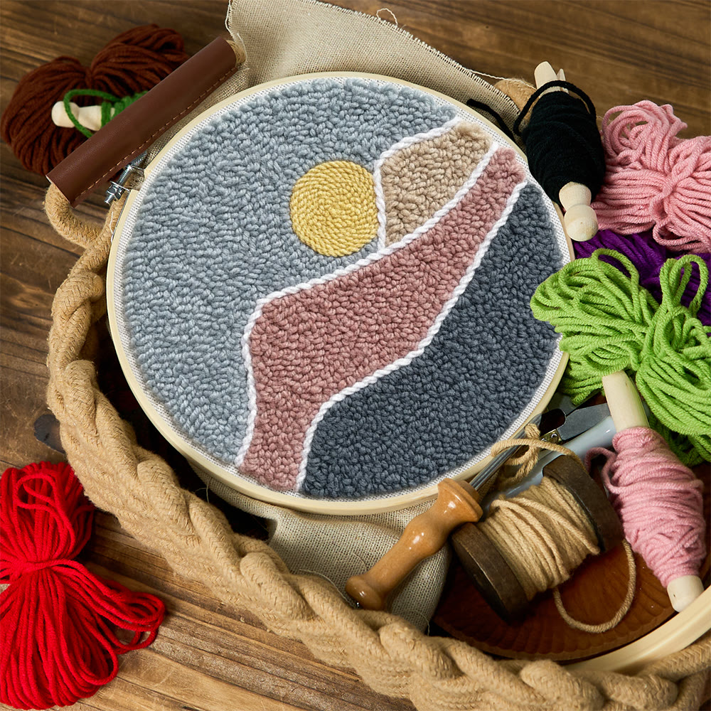 Sunset Punch Needle Kit - Landscape Diy Craft | Creative Home Decor - image 3