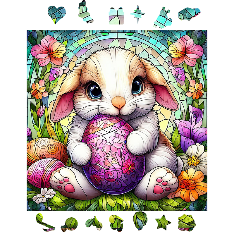 Home Garden Easter Bunny - Wooden Jigsaw Puzzle