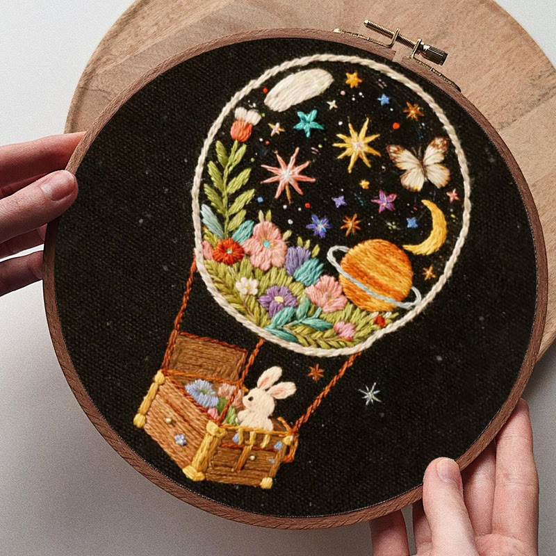 Rubbyoo Embroidery Kit - Bunny Cosmos Balloon | Enchanting Home Accent | Ideal Creative Gift - image 8