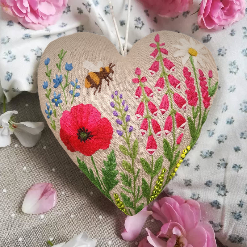 Rubbyoo Heart Embroidery Kit - Spring Flower | Perfect Handmade Gift For Her | Diy Decorative Craft  - image 5