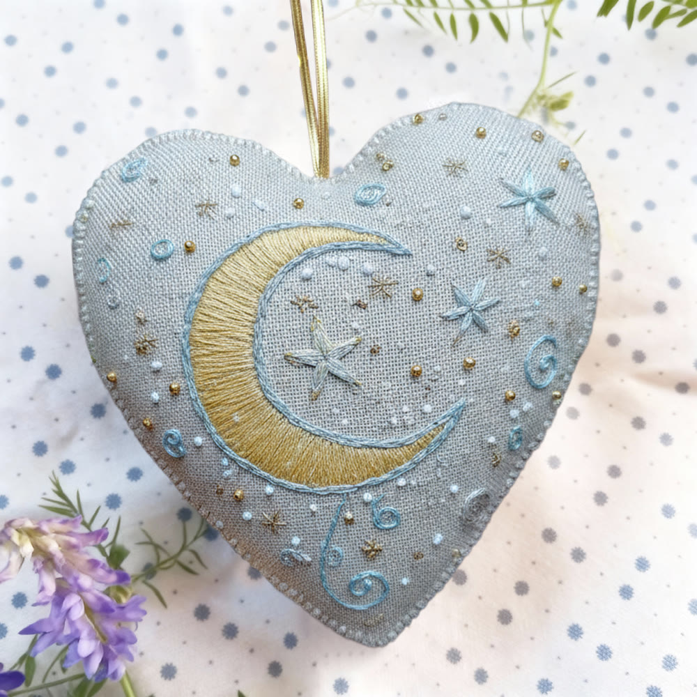 Rubbyoo Heart Embroidery Kit - Starry Night Themed | Beginner Friendly Diy | Cozy Home Hanging Decor - image 7