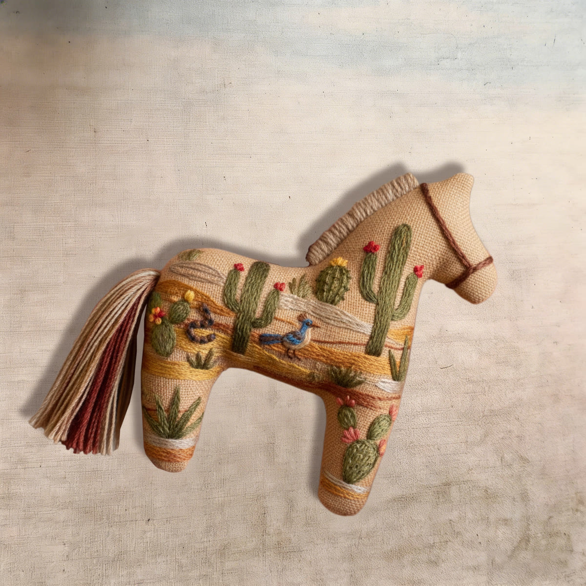 Rubbyoo Dala Horse Embroidery Kit - Desert Cactus Bird | Southwestern Craft | Eye-catching Table Ornament - image 8