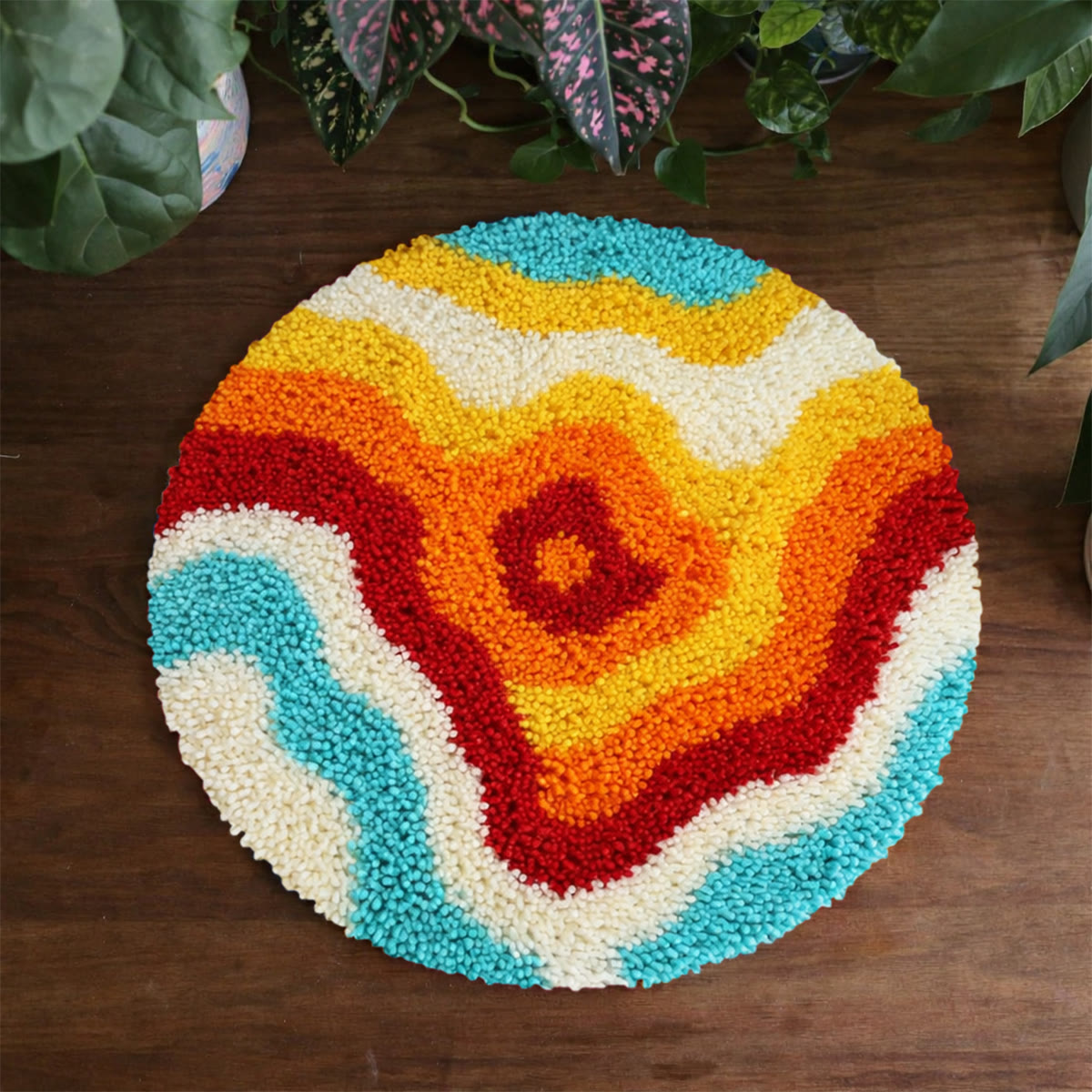 Rubbyoo Latch Hook Rug Kit - Bright Design | Entryway Floor Mat | Unique Room Ornament - image 8