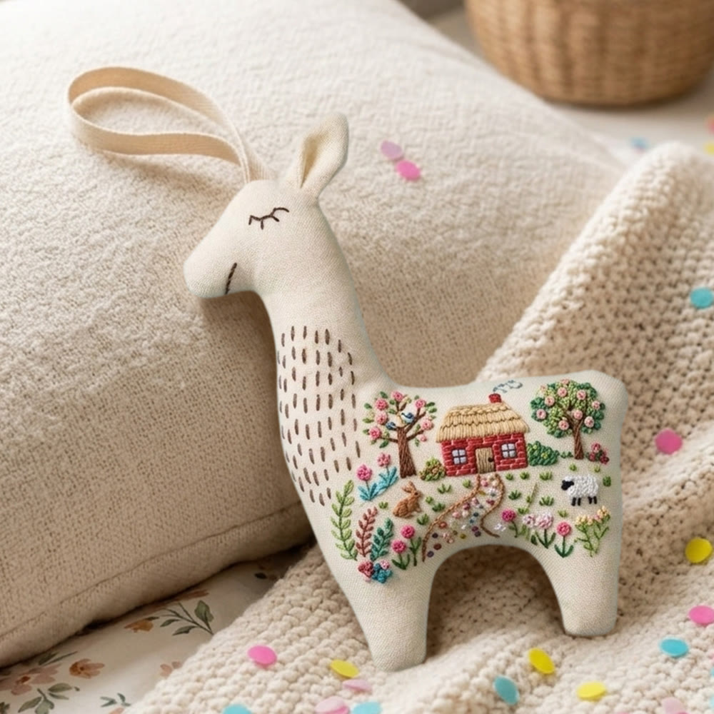 Rubbyoo Llama Embroidery Kit - Rustic Homestead | Creative Handmade Toy | Sewing Plush Craft  - image 2
