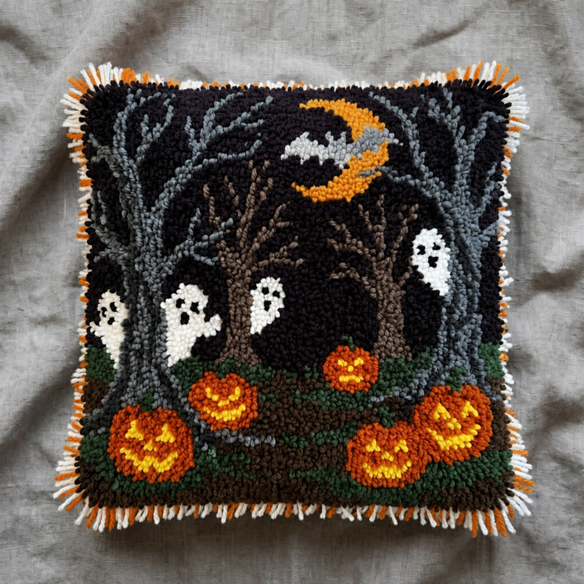 Rubbyoo Latch Hook Pillow Kit - Mysterious Forest | Spooky Season Decor | Cozy Halloween Craft Gift  - image 7