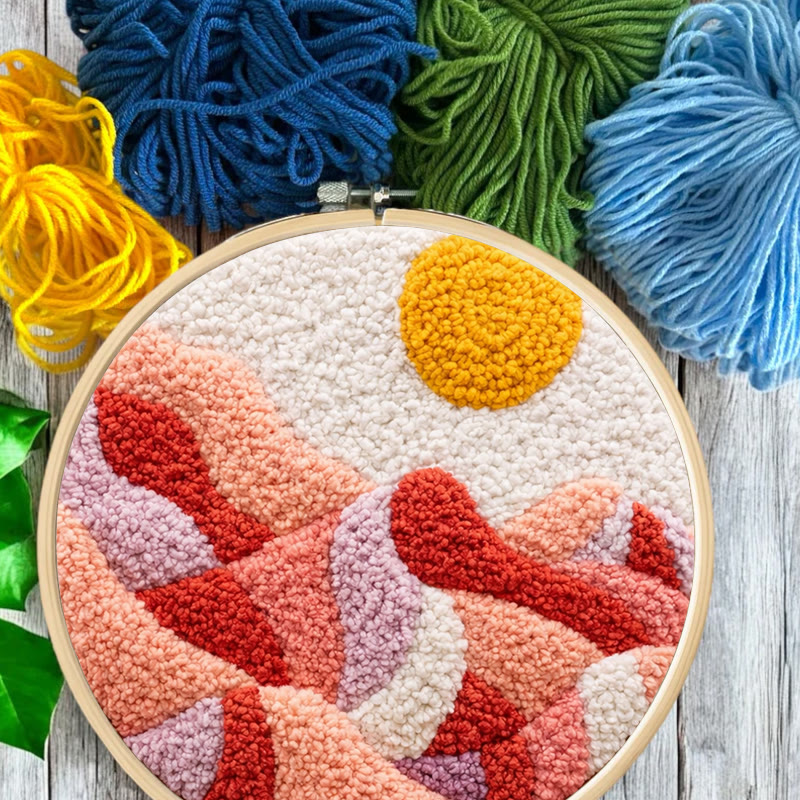 Desert Sunrise Punch Needle Kit - Starter Friendly Project | Inviting Home Accent - image 8